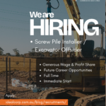 Screw Pile Installer, Excavator Offsider