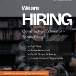 construction estimator job screw piling estimator residential construction estimator Australia foundation estimator role